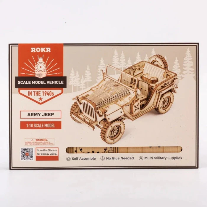 Robotime DIY 1/18 Army Field Car - Image 2