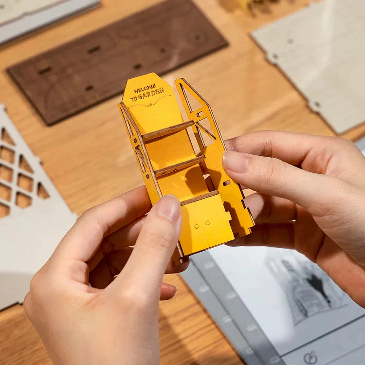 Robotime DIY 3D Bookends Garden House - Image 5