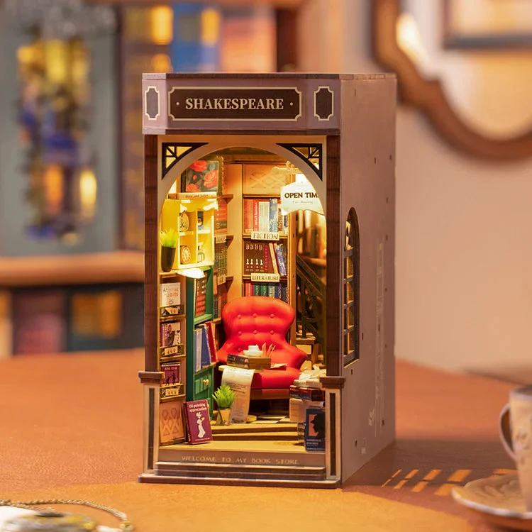 Robotime DIY Bookends Kit Bookstore - Image 2