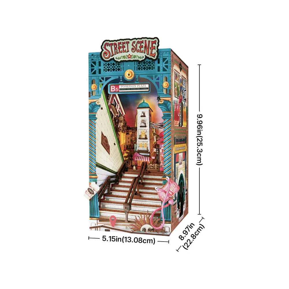 Robotime DIY Bookends Kit Street Scene - Image 3