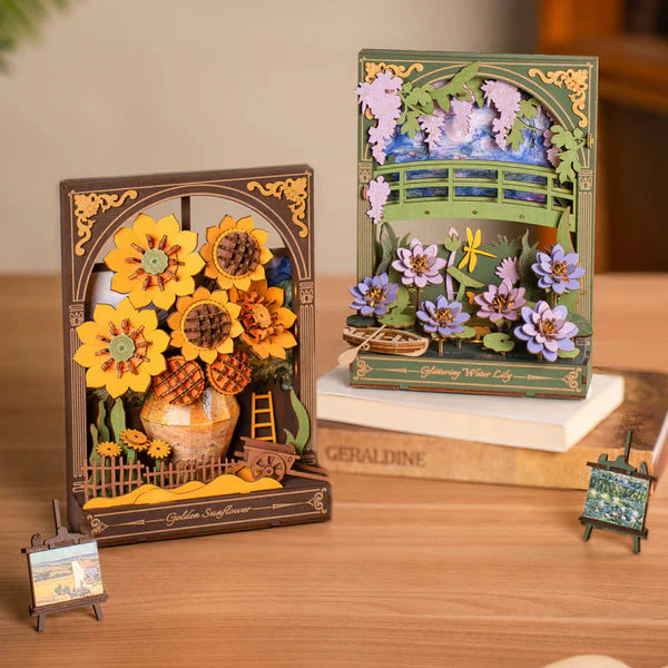 Robotime DIY Wood Bloom Craft Glittering Water Lily - Image 4