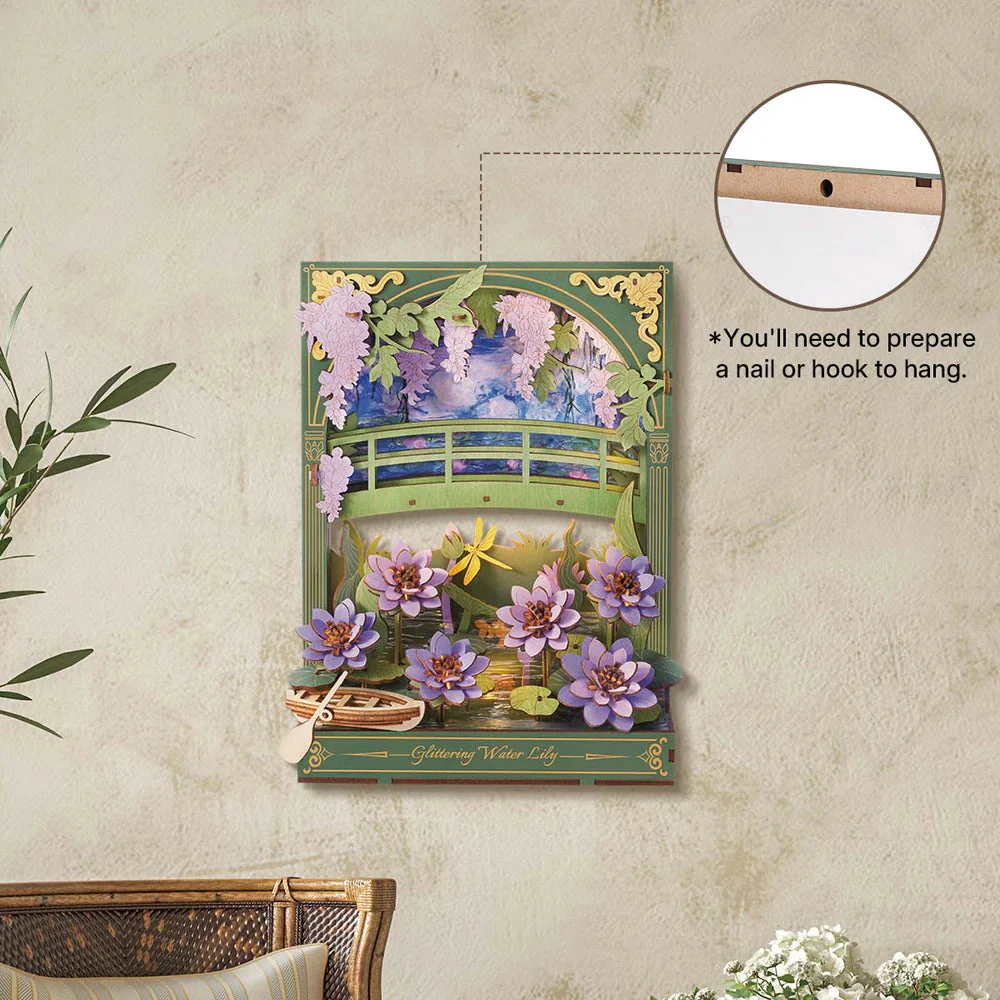 Robotime DIY Wood Bloom Craft Glittering Water Lily - Image 6