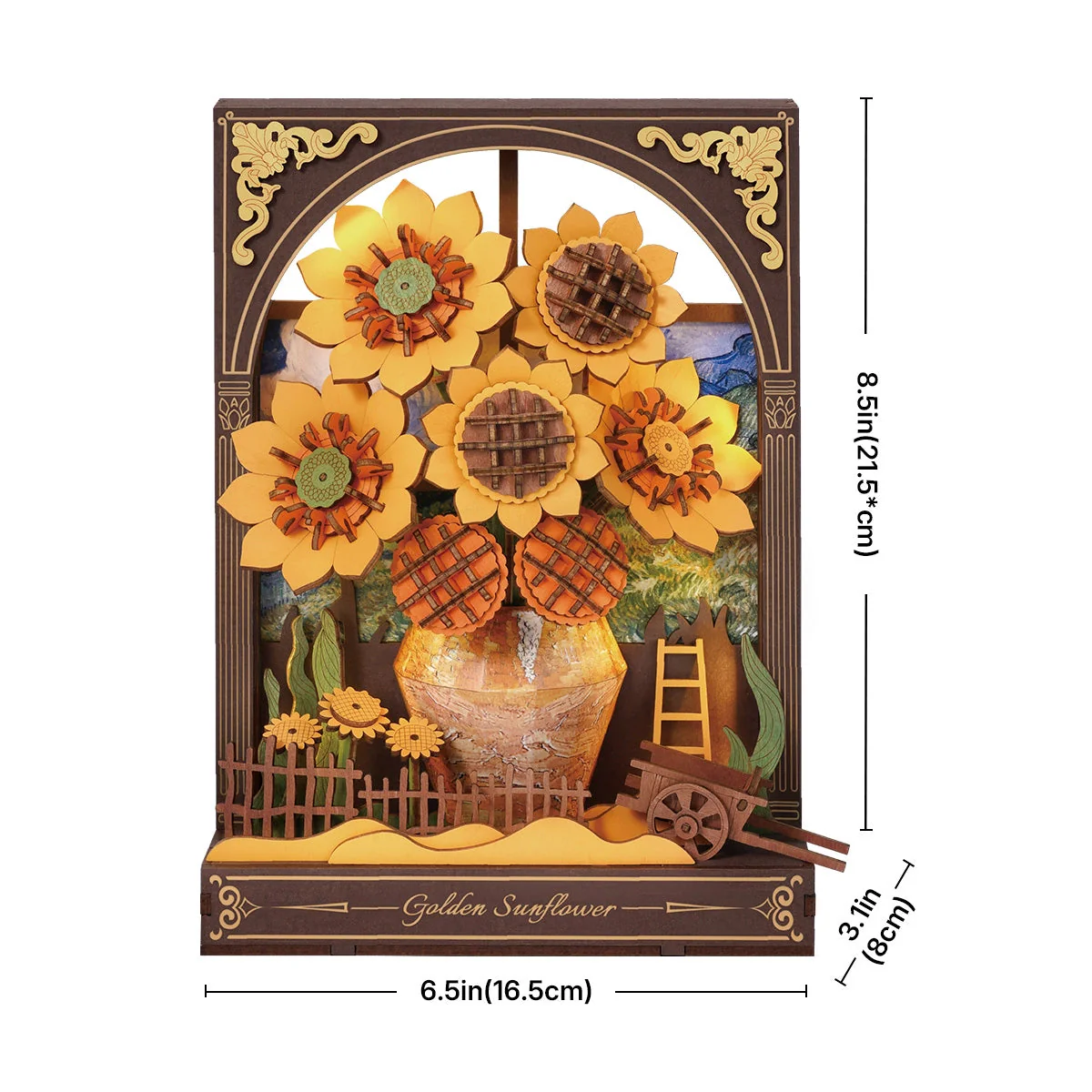 Robotime DIY Wood Bloom Craft Golden Sunflower - Image 6