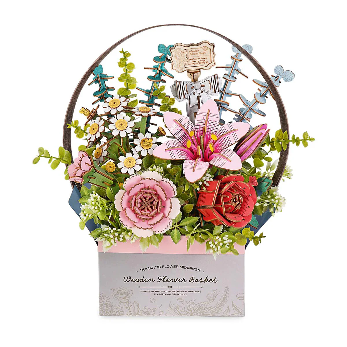 Robotime Wood Bloom Flower Basket