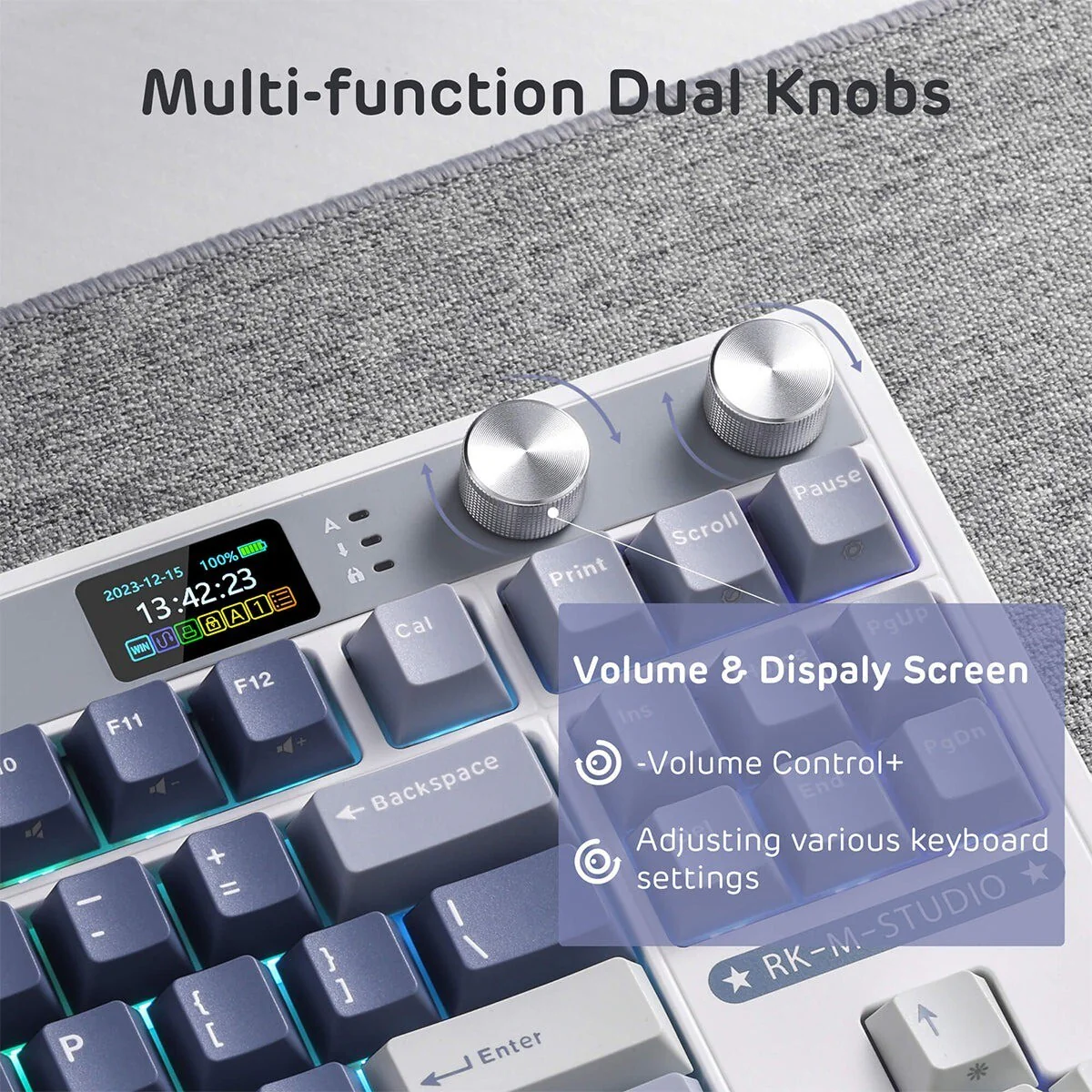 Royal Kludge RK M87 Tri Mode RGB 88 Keys Mechanical Keyboard (Ocean Blue) - Image 8