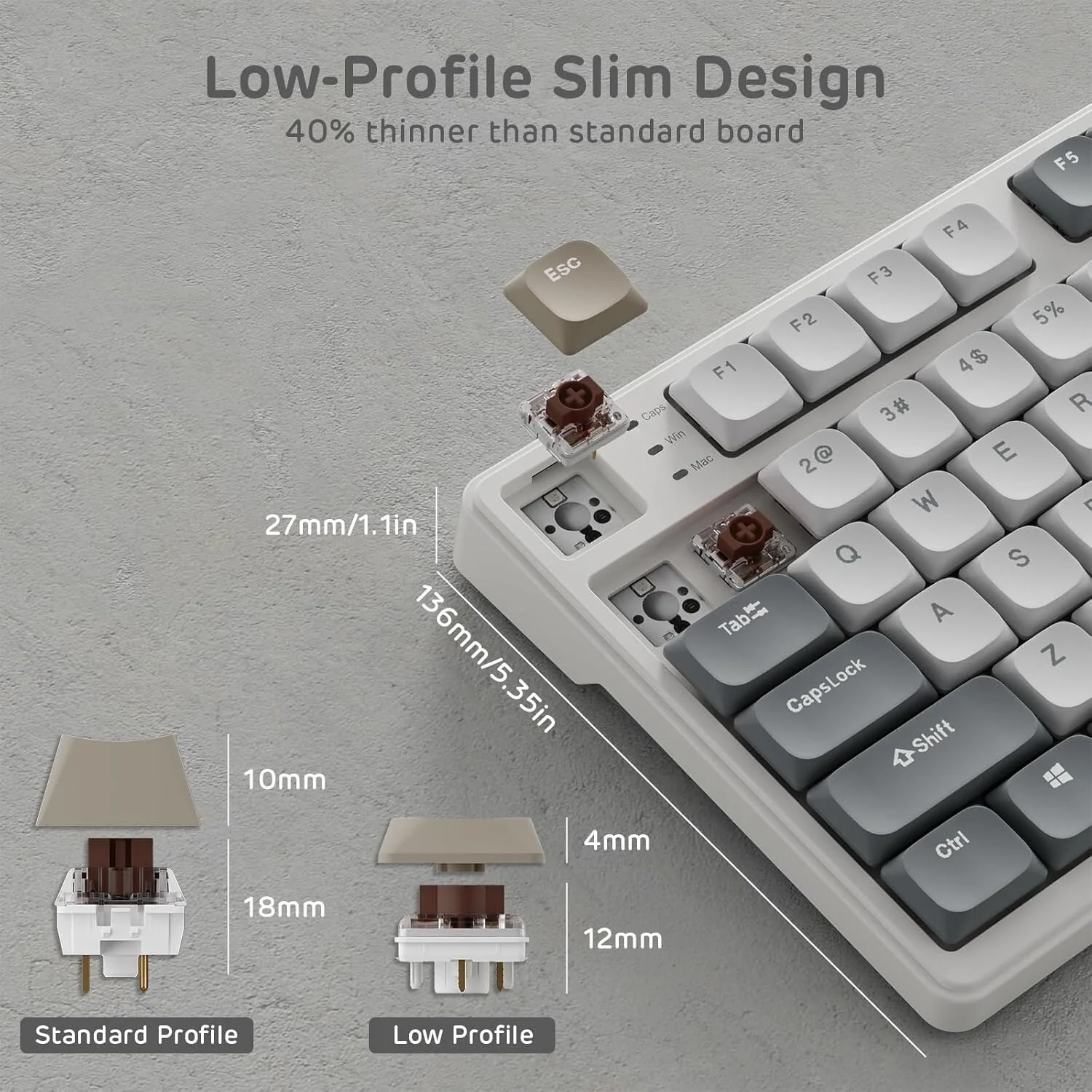 Royal Kludge RK N80 Tri Mode RGB Hot Swap Mechanical Keyboard (Brown Switch) - Image 5