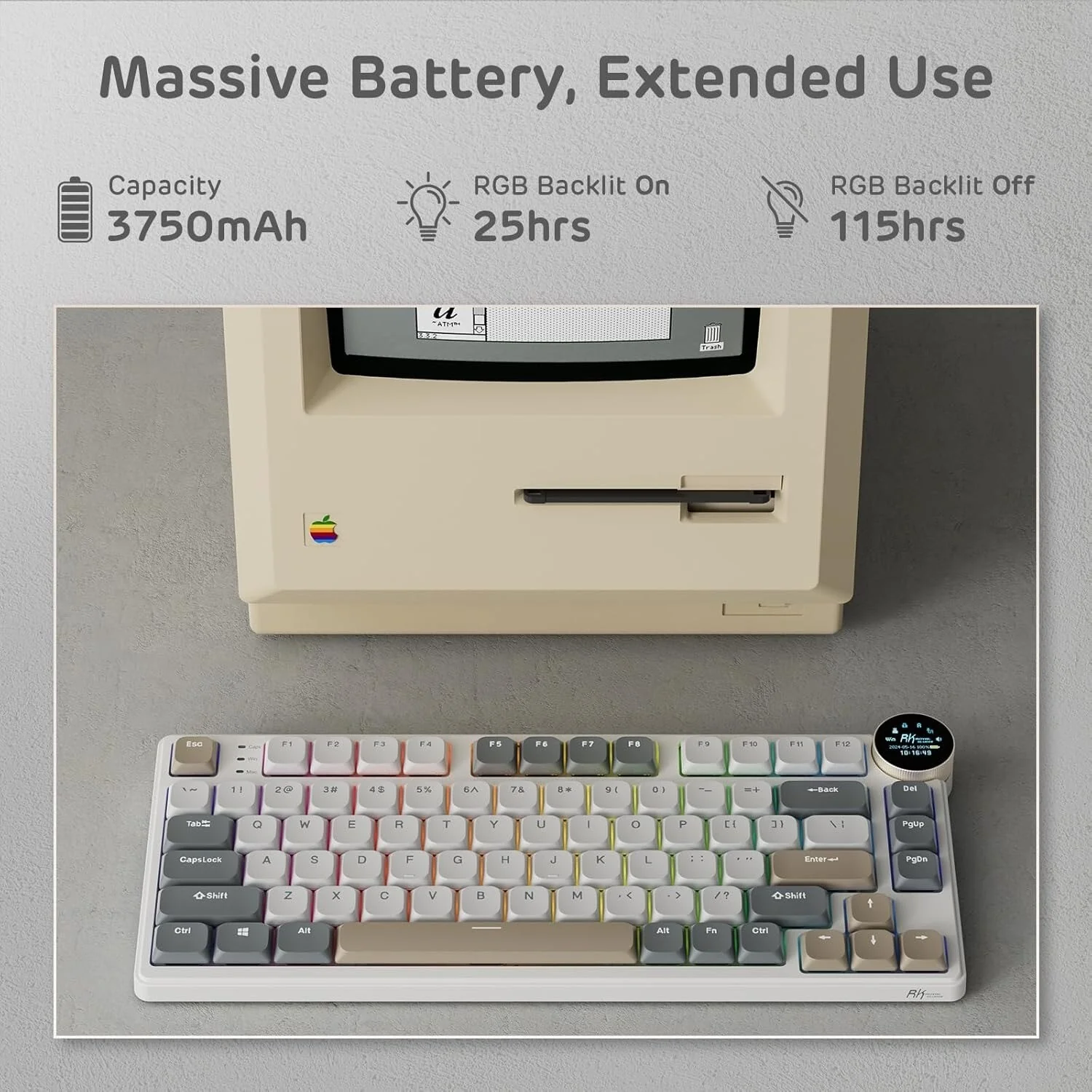 Royal Kludge RK N80 Tri Mode RGB Hot Swap Mechanical Keyboard (Brown Switch) - Image 7