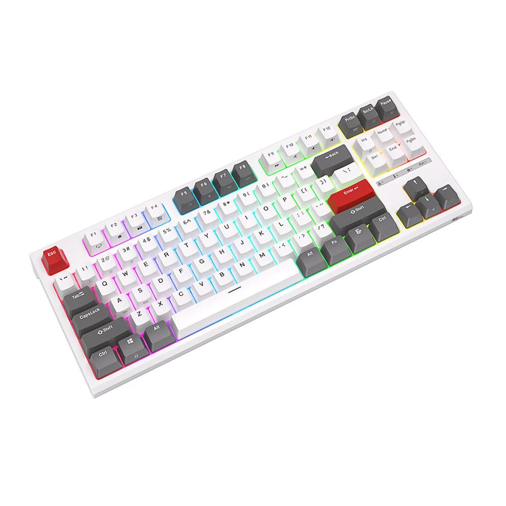 Royal Kludge RK R87 Mechanical Wired RGB Hot-Swappable Keyboard White - Brown Switch - Image 2