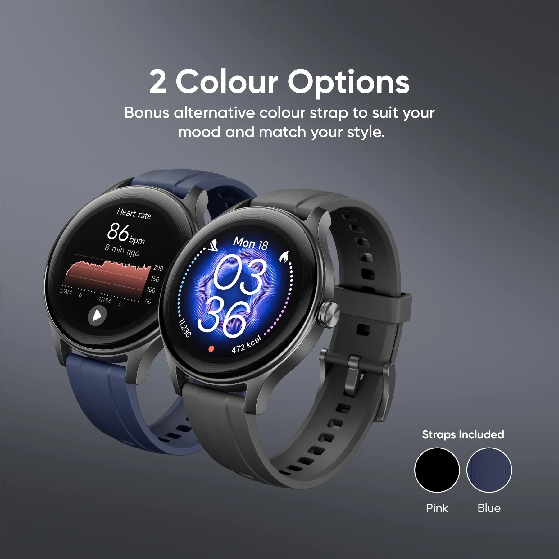 Ryze Flex Gen 2 Smart Watch (Black & Blue) - Image 10