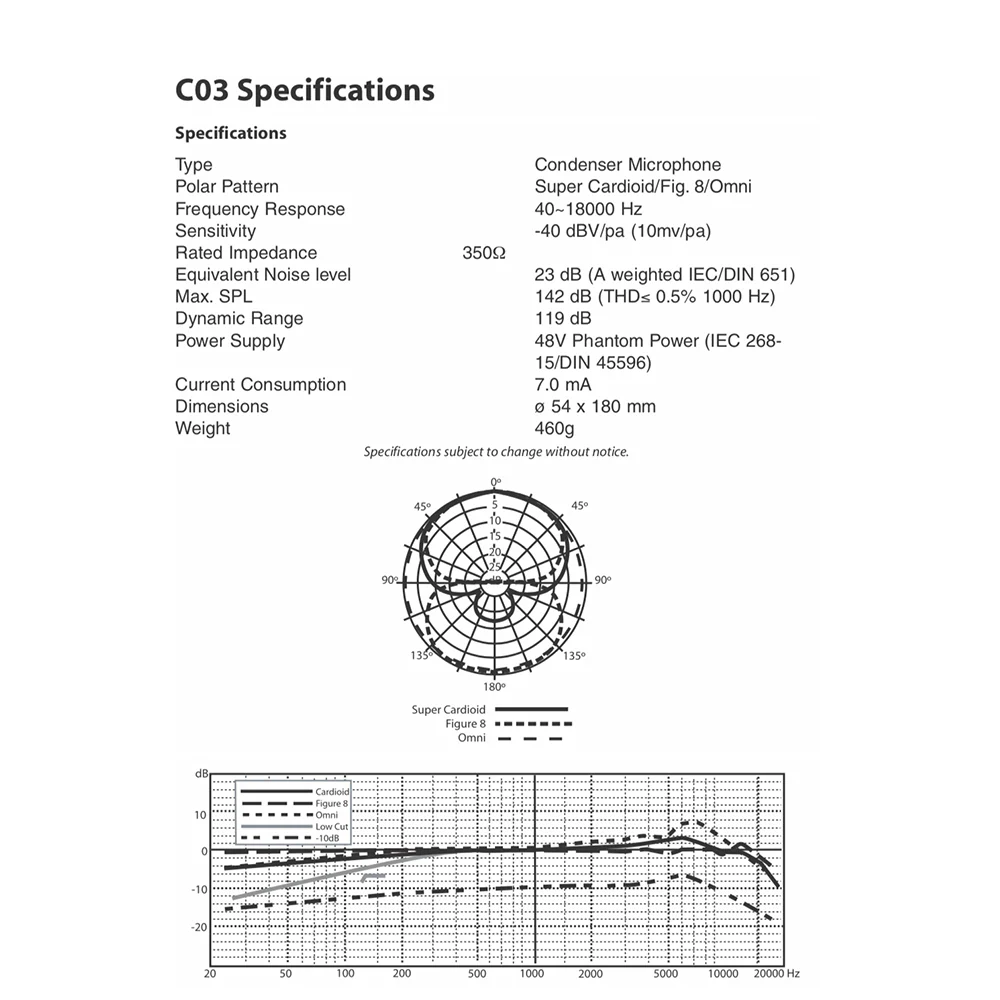 Samson C03 Multi-Pattern Studio Condenser Microphone with Pad - Image 3