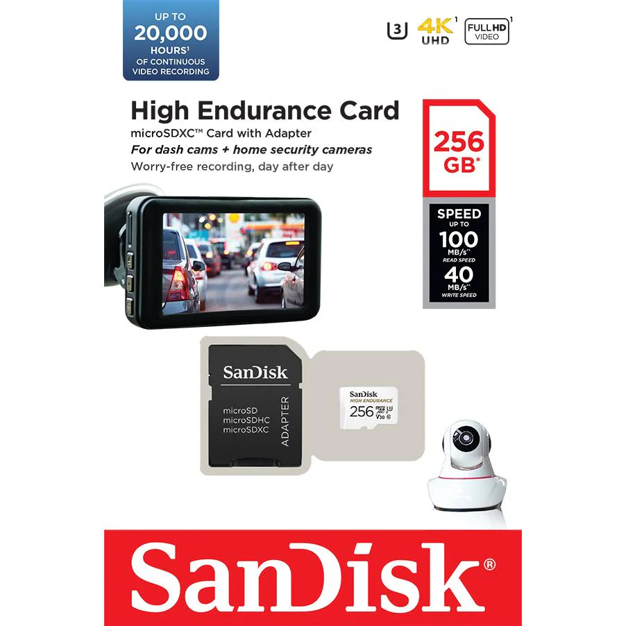 SanDisk High Endurance MicroSDXC 256GB Memory Card - Image 3