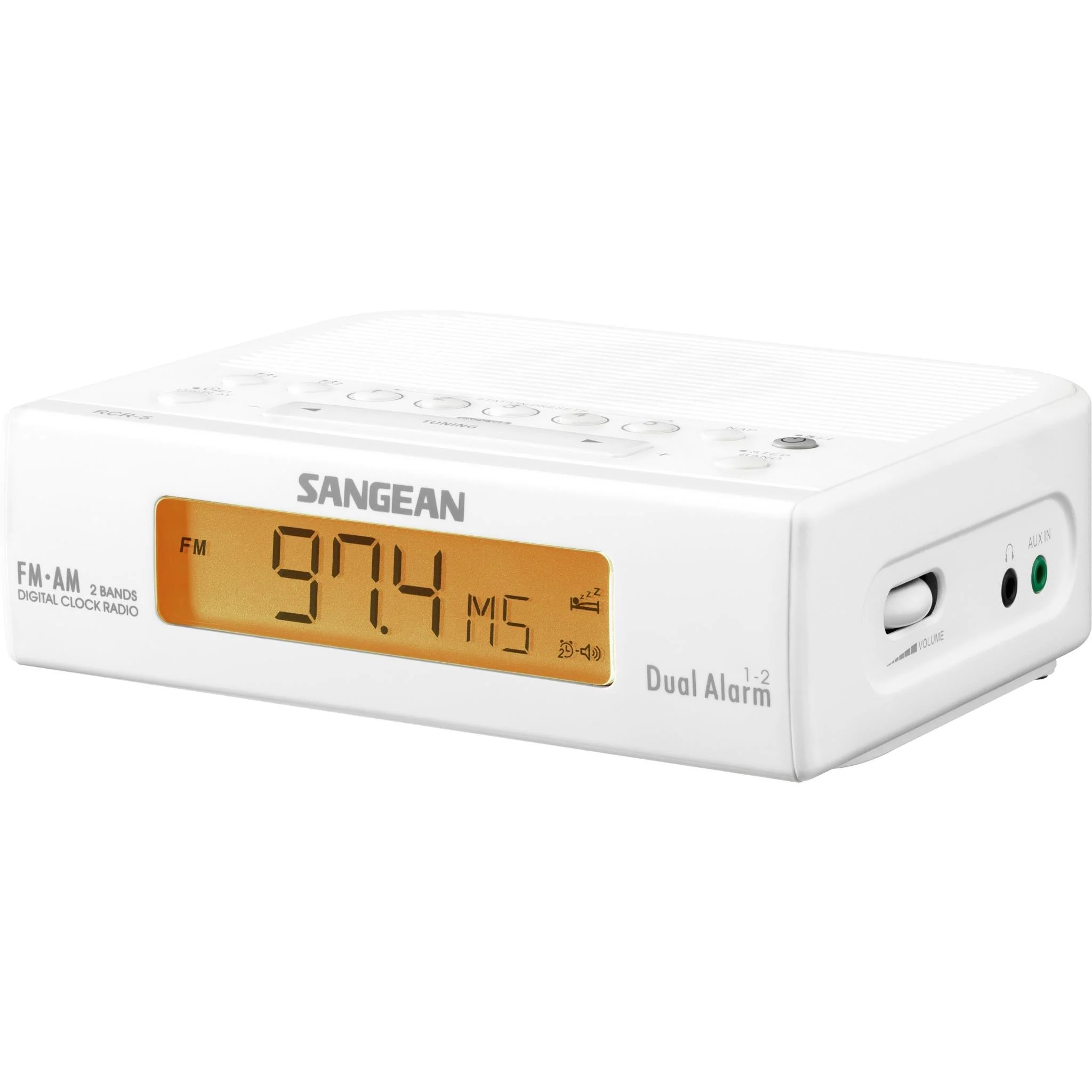 Sangean RCR-5 AM/FM Clock Radio (White) - Image 2