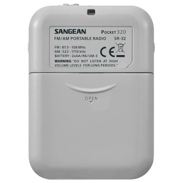 Sangean SR-32 FM / AM Hand Held Receiver - White / Grey - Image 4