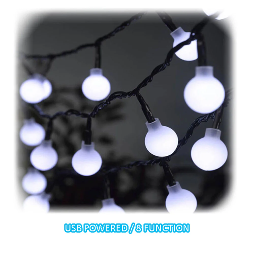 Sansai 100 LED Globe String Lights  (Cool White) - Image 2