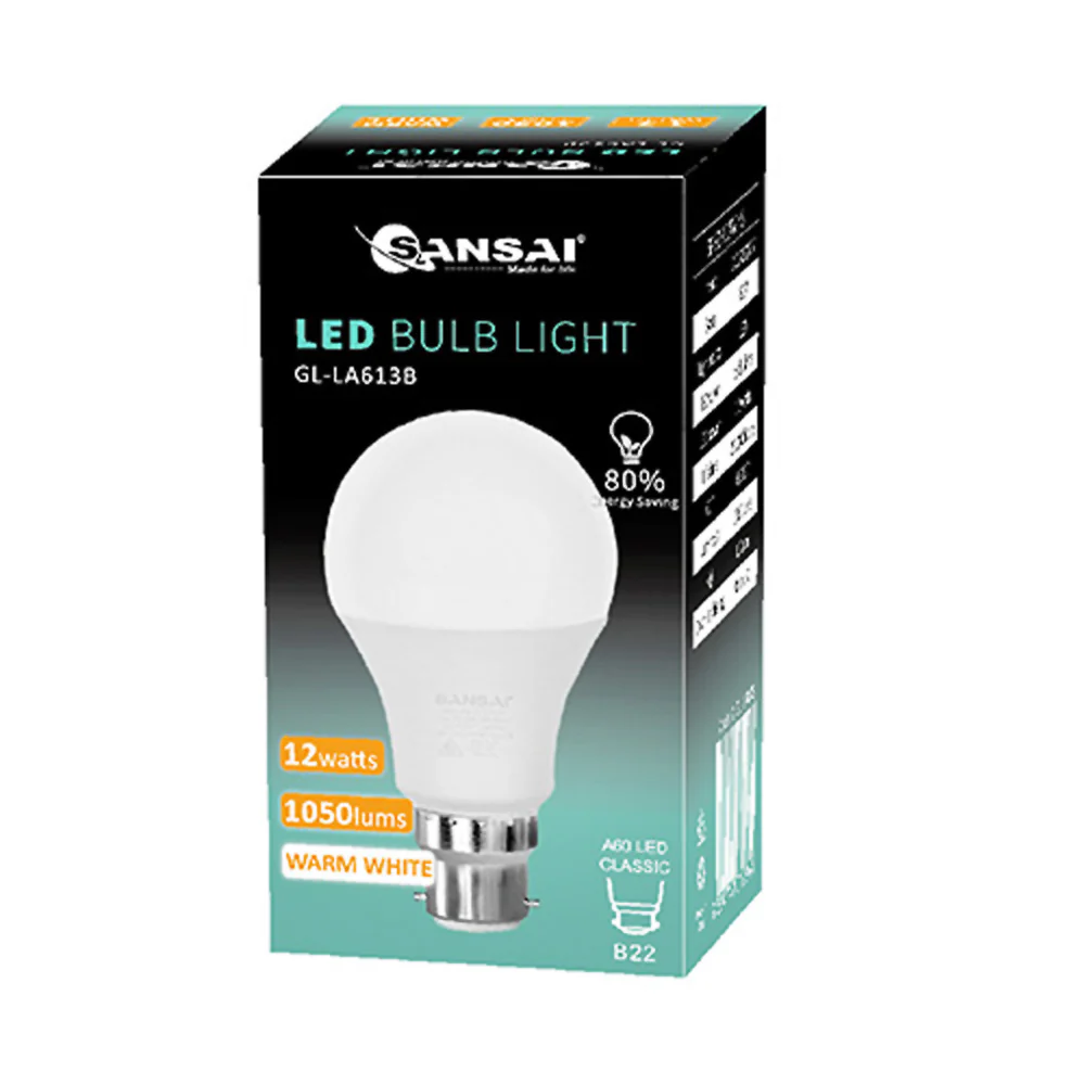 Sansai 12W Bayonet LED Bulb Light B22 1050lms (Warm White) - Image 3