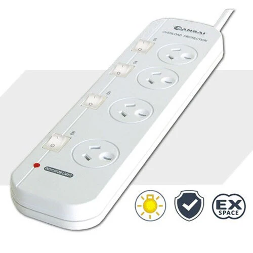 Sansai 4 Individual Switch Outlet Powerboard - Image 2