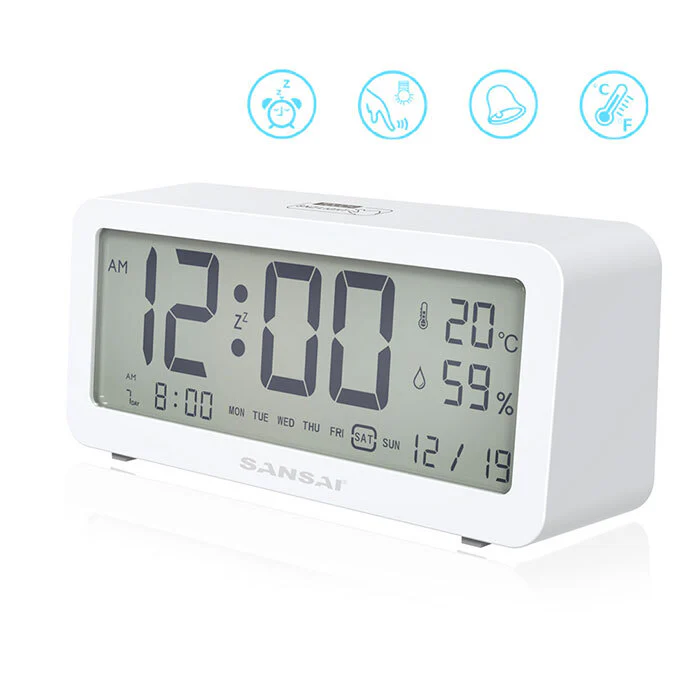 Sansai 5.2" LED LCD Digital Display Clock with Date & Temperature (12/24h) - Image 2