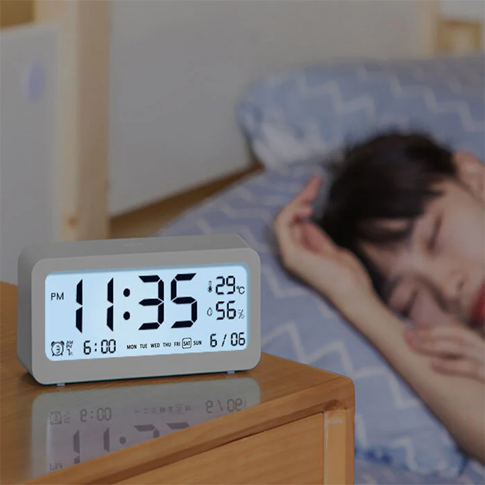 Sansai 5.2" LED LCD Digital Display Clock with Date & Temperature (12/24h) - Image 4