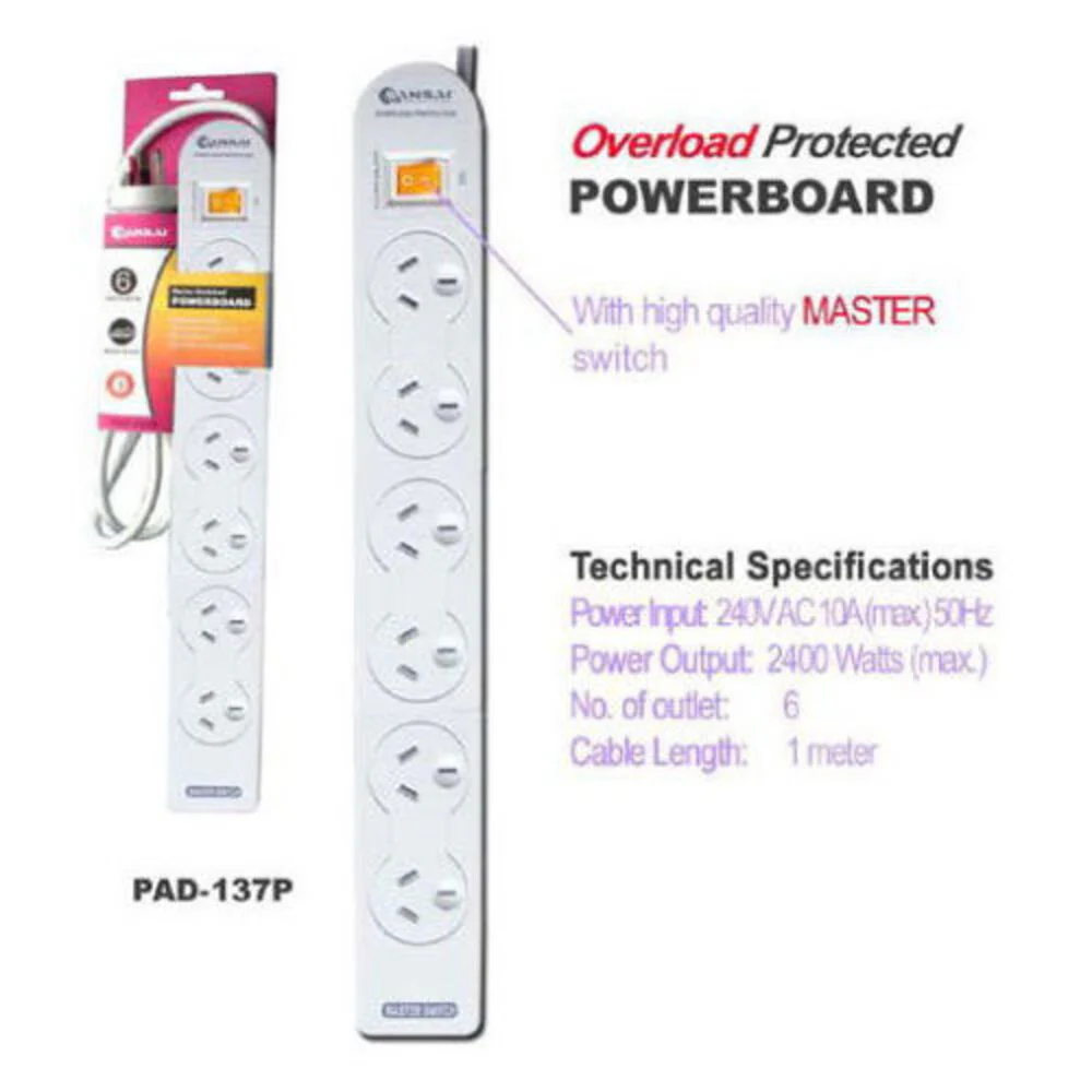 Sansai 6-Outlet Powerboard with Master Switch - Image 3