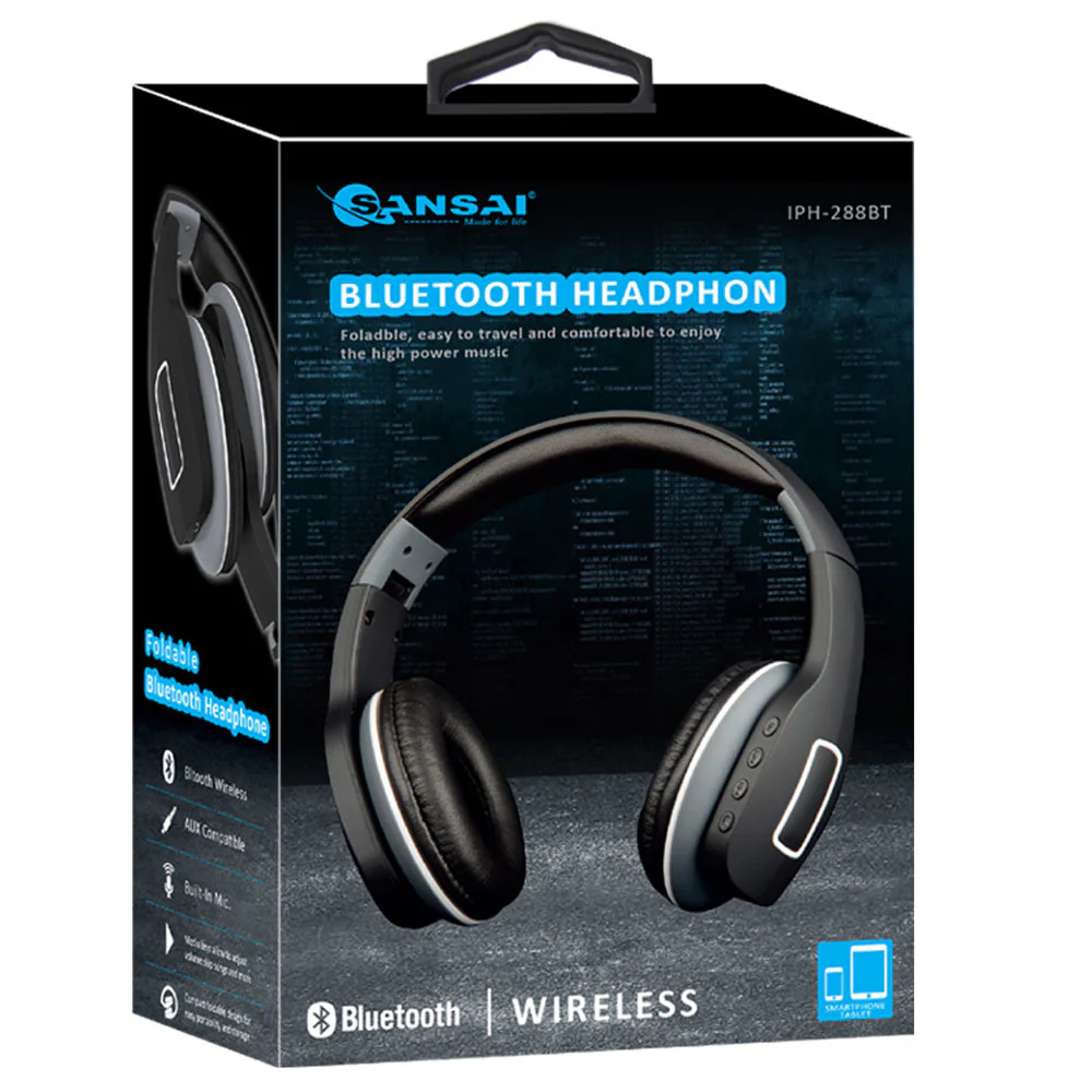 Sansai Bluetooth Stereo Headphones (Black) - Image 2