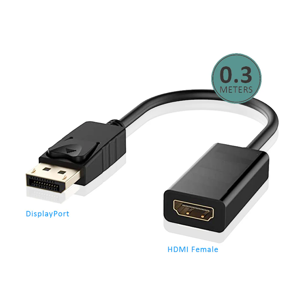 Sansai DisplayPort to HDMI Male to Female Adapter (30cm) - Image 2