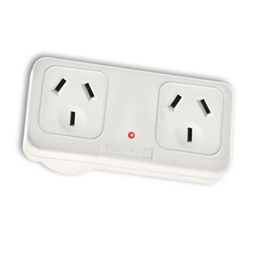 Sansai Horizontal Right Side Powerpoint Double Surge Protector Adaptor