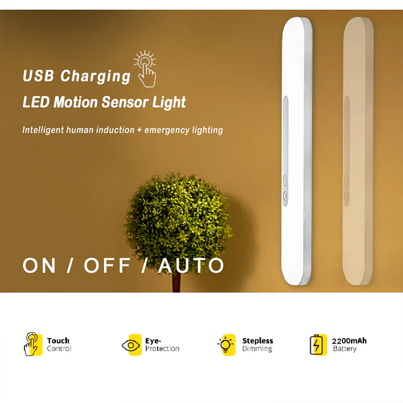 Sansai LED 30cm Magnetic Sensor Light 3000mAh Rechargable Cool (White) - Image 4