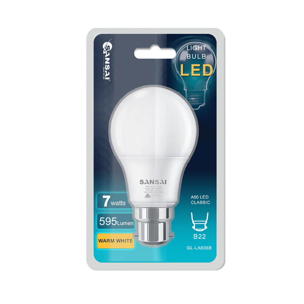 Sansai LED Light Bulb A60 7W B22 (Warm White) - Image 2
