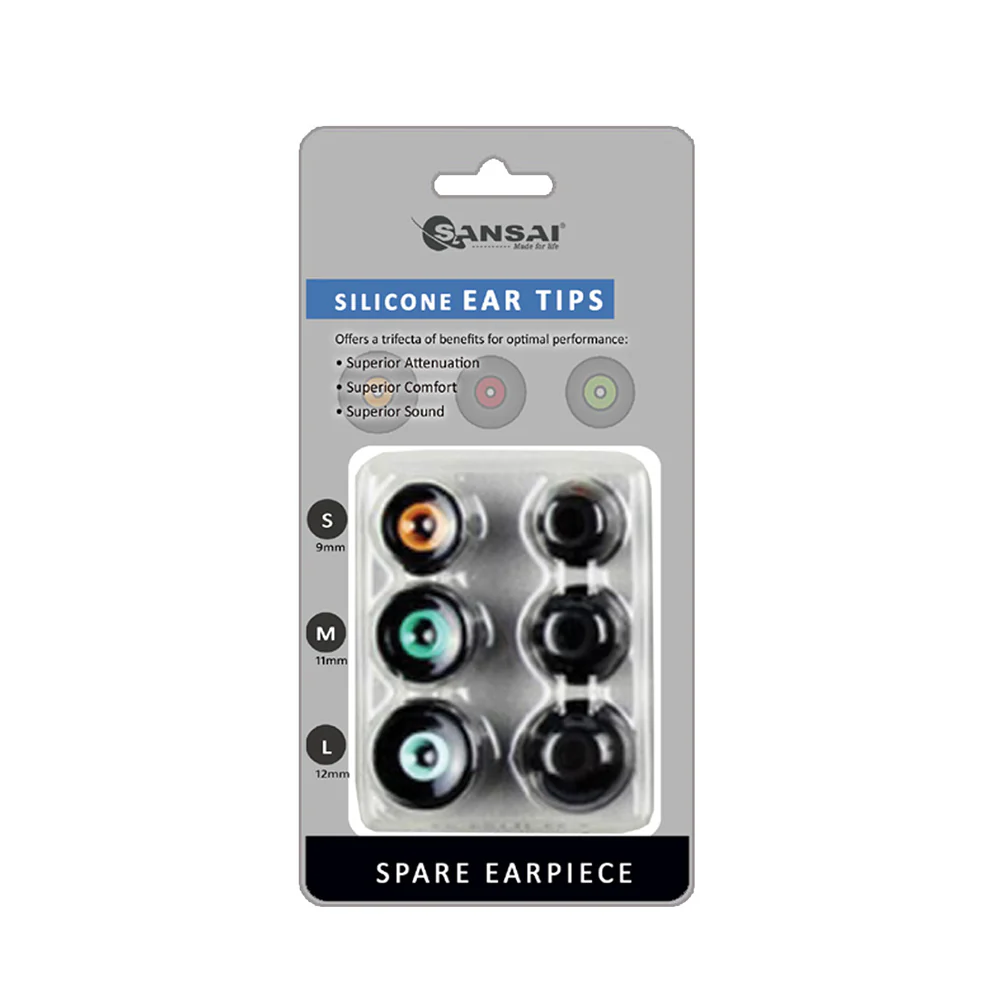 Sansai Replacement Silicone Ear Tips in Multi Size Pack (S/M/L) - Image 3