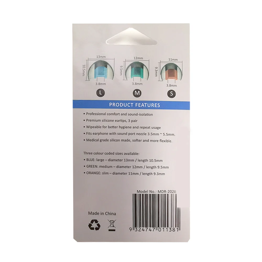 Sansai Replacement Silicone Ear Tips in Multi Size Pack (S/M/L) - Image 4