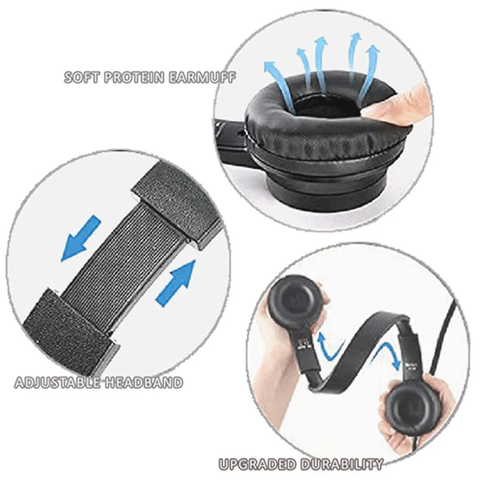 Sansai USB On Ear Headset with Microphone (Black) - Image 2