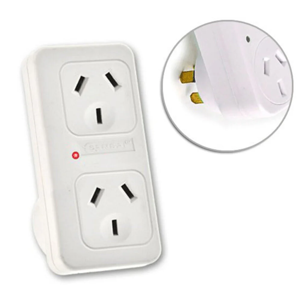 Sansai Vertical Up Powerpoint Double Adaptor/Outlet Power Board Splitter - Image 2