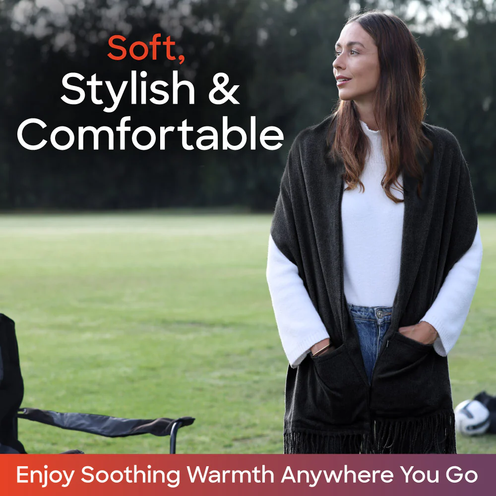 Sash and Bloom WinterWarm Heated Scarf Super-Soft with Built-In Pockets (Black) - Image 7
