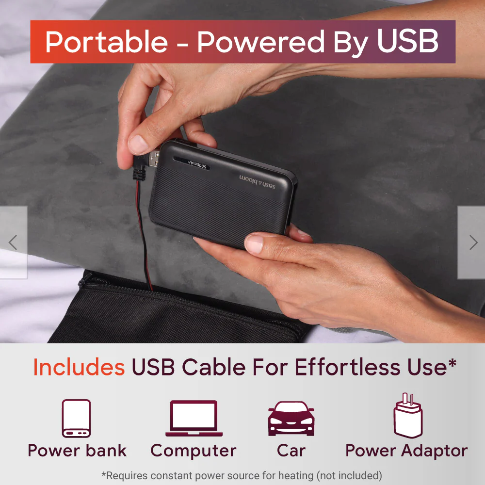 Sash and Bloom WinterWarm Portable Heated Cushion with Carry Handle - Image 6