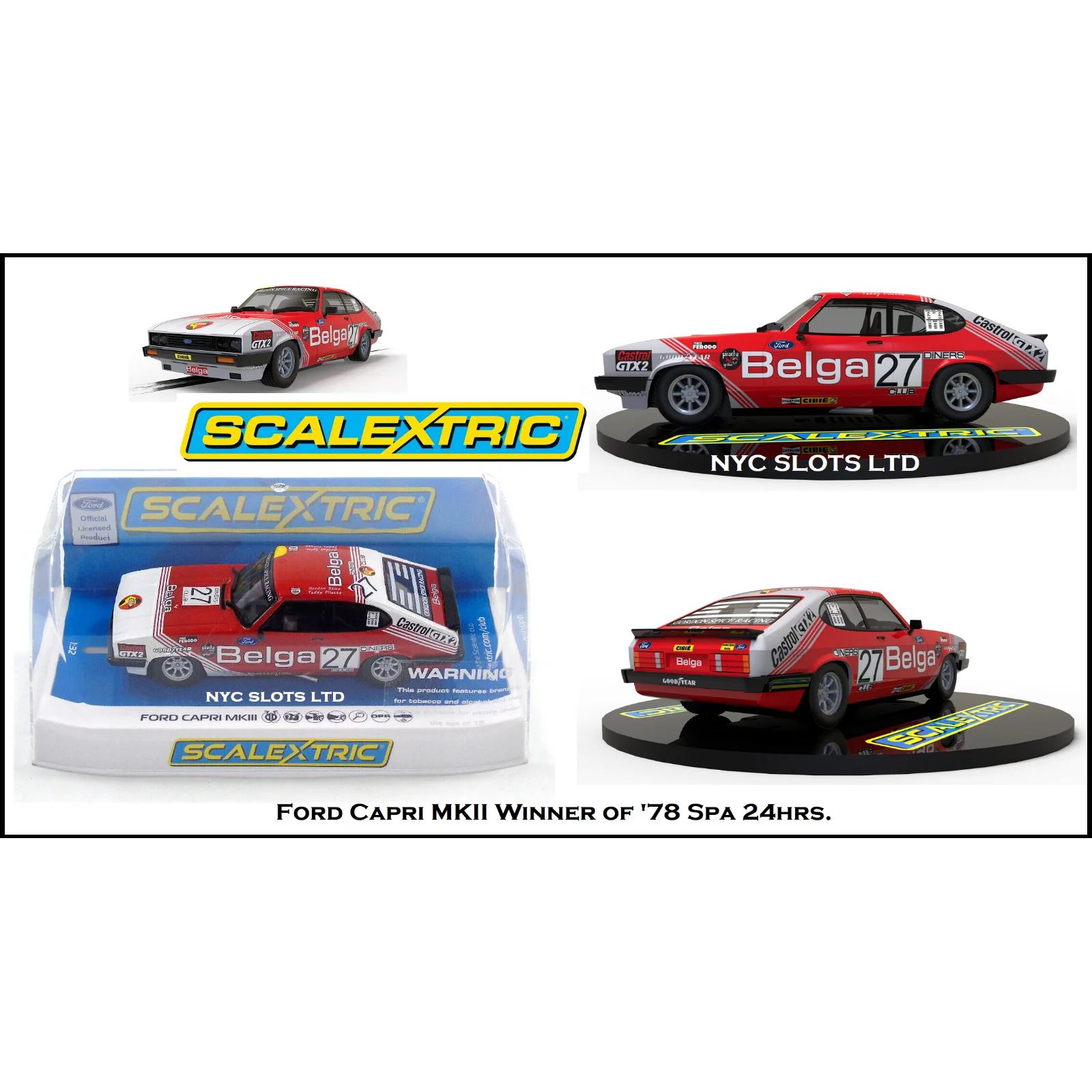 Scalextric Ford Capri MK3: SPA 24hrs 1978 Winner Slot Car - Image 3