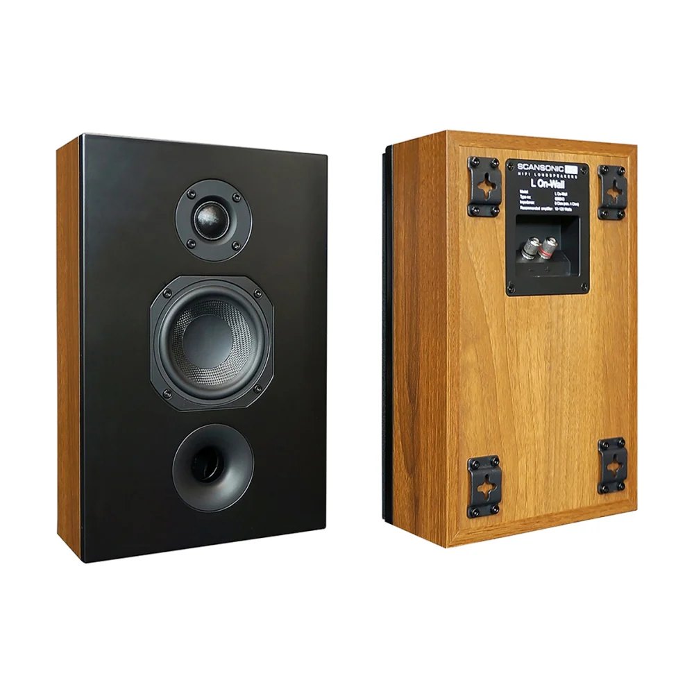 Scansonic HD 2-Pieces L Series On-Wall Home Speakers 120W (Walnut) - Image 3