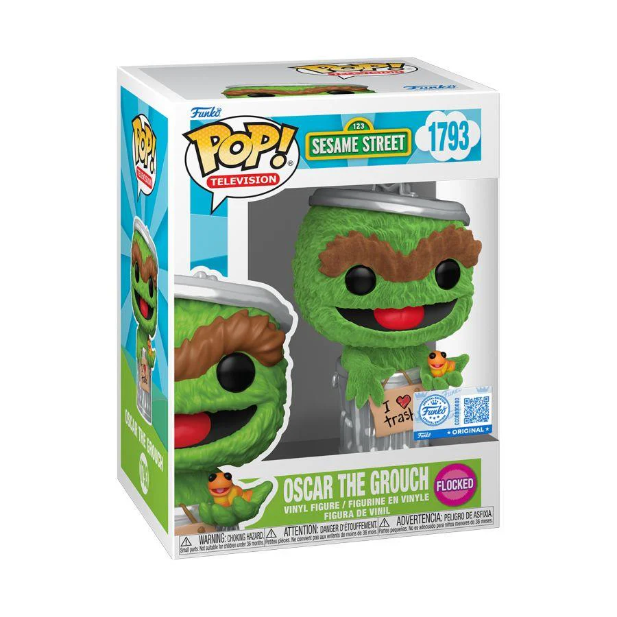 Sesame Street - Oscar the Grouch Flocked Pop! Vinyl - Image 2