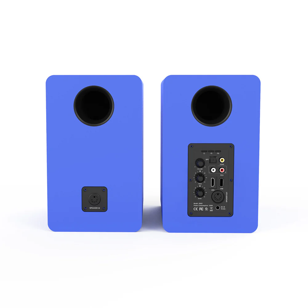 Silcron SLR05 Wireless Active Bookshelf Speakers Set with HDMI ARC - Blue - Image 4
