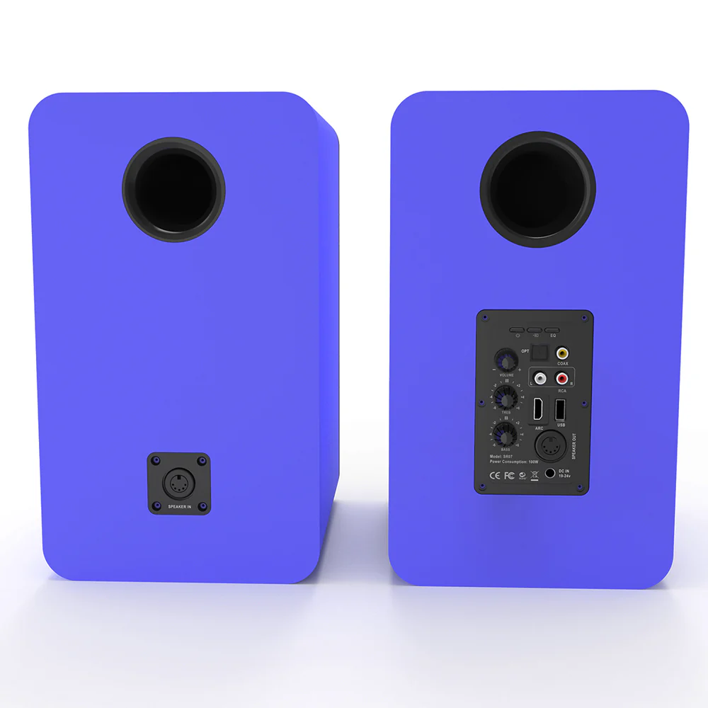 Silcron SLR07 Wireless Active Bookshelf Speakers Set with HDMI ARC - Blue - Image 4