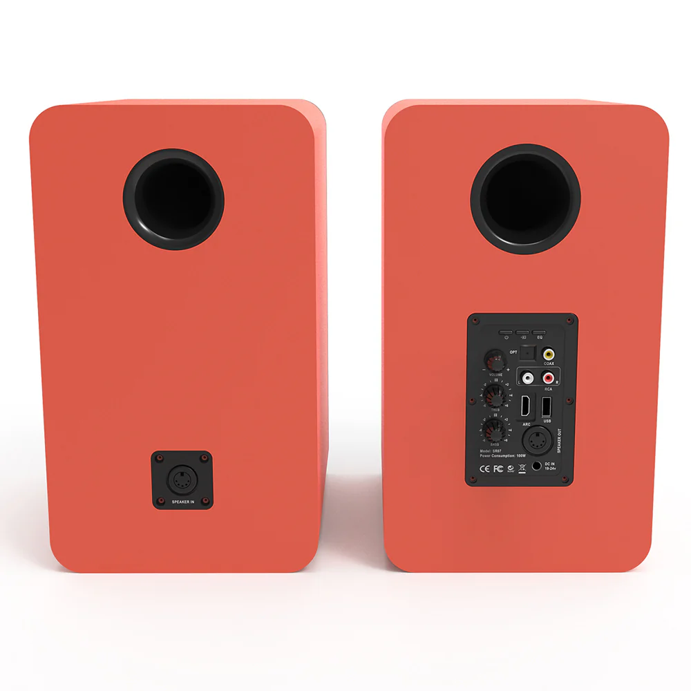 Silcron SLR07 Wireless Active Bookshelf Speakers Set with HDMI ARC - Red - Image 4