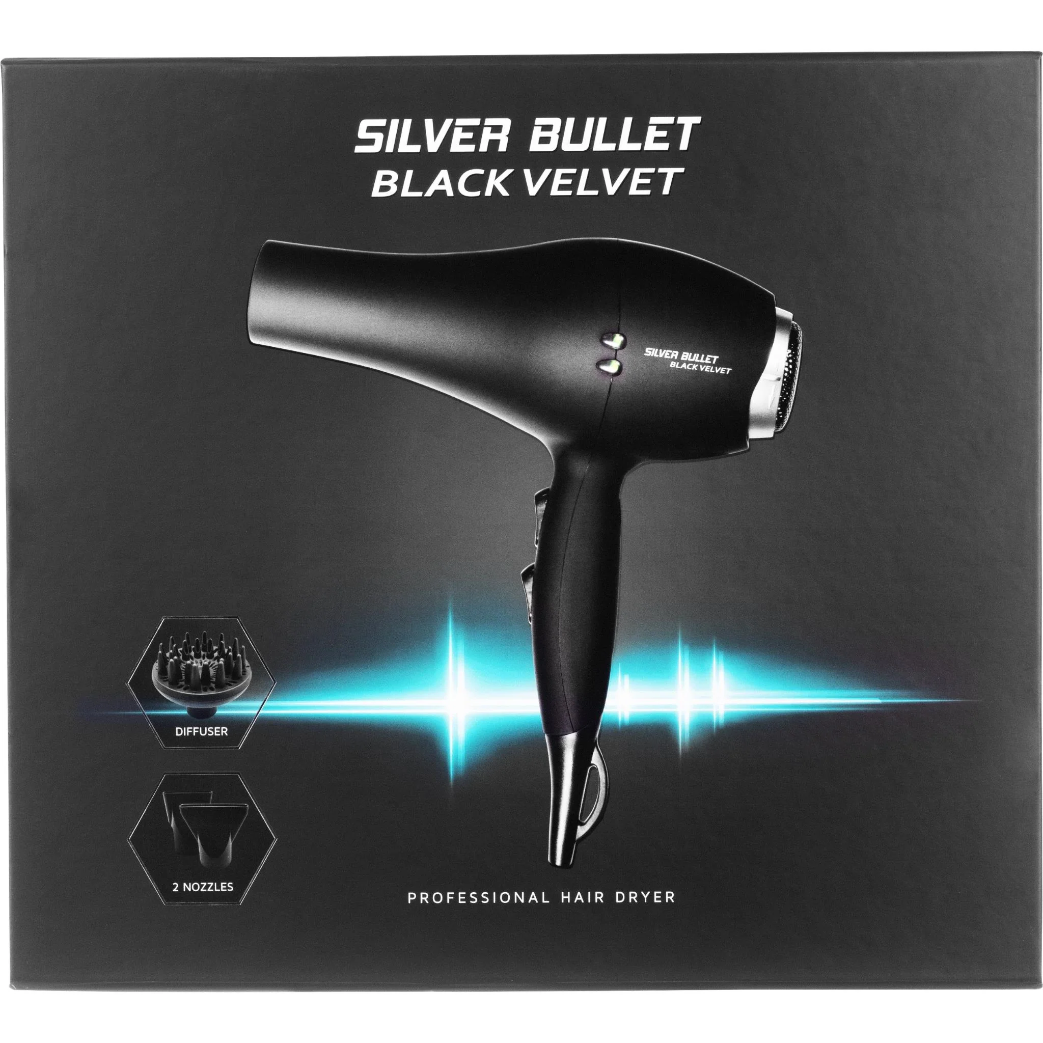 Silver Bullet 2000W Hair Dryerwith Diffuser (Black Velvet) - Image 9