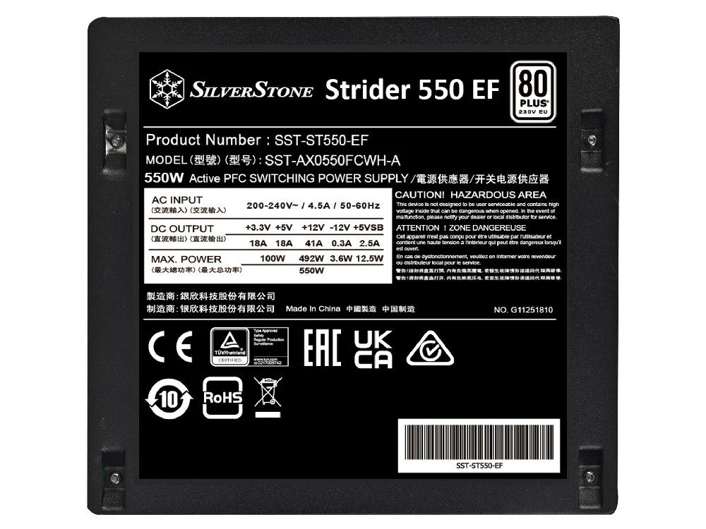 SilverStone Strider 550W 80+ Certified Power Supply Black Cable - Image 7