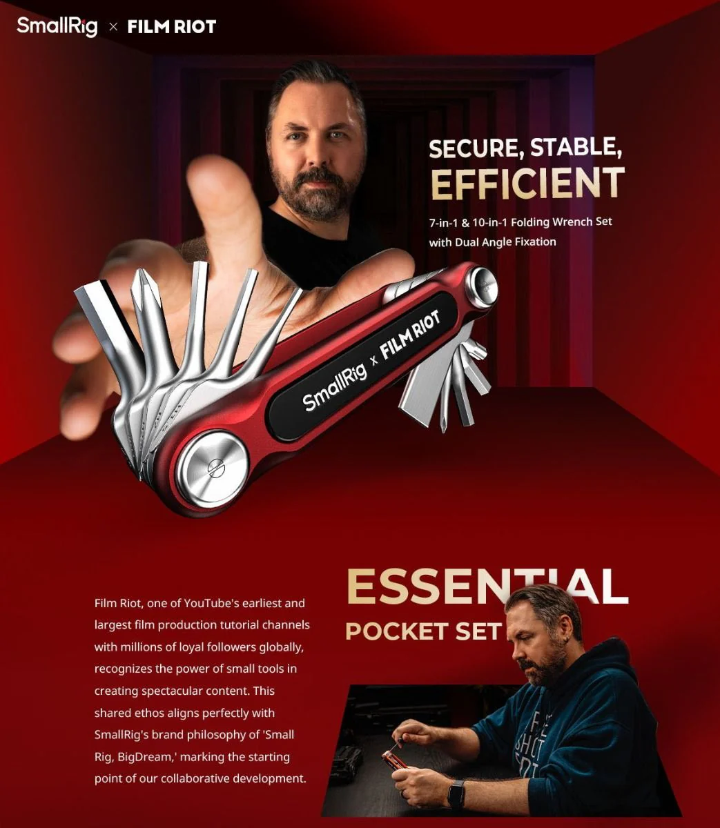 SmallRig 7-in-1 Folding Wrench (Red) - Image 9