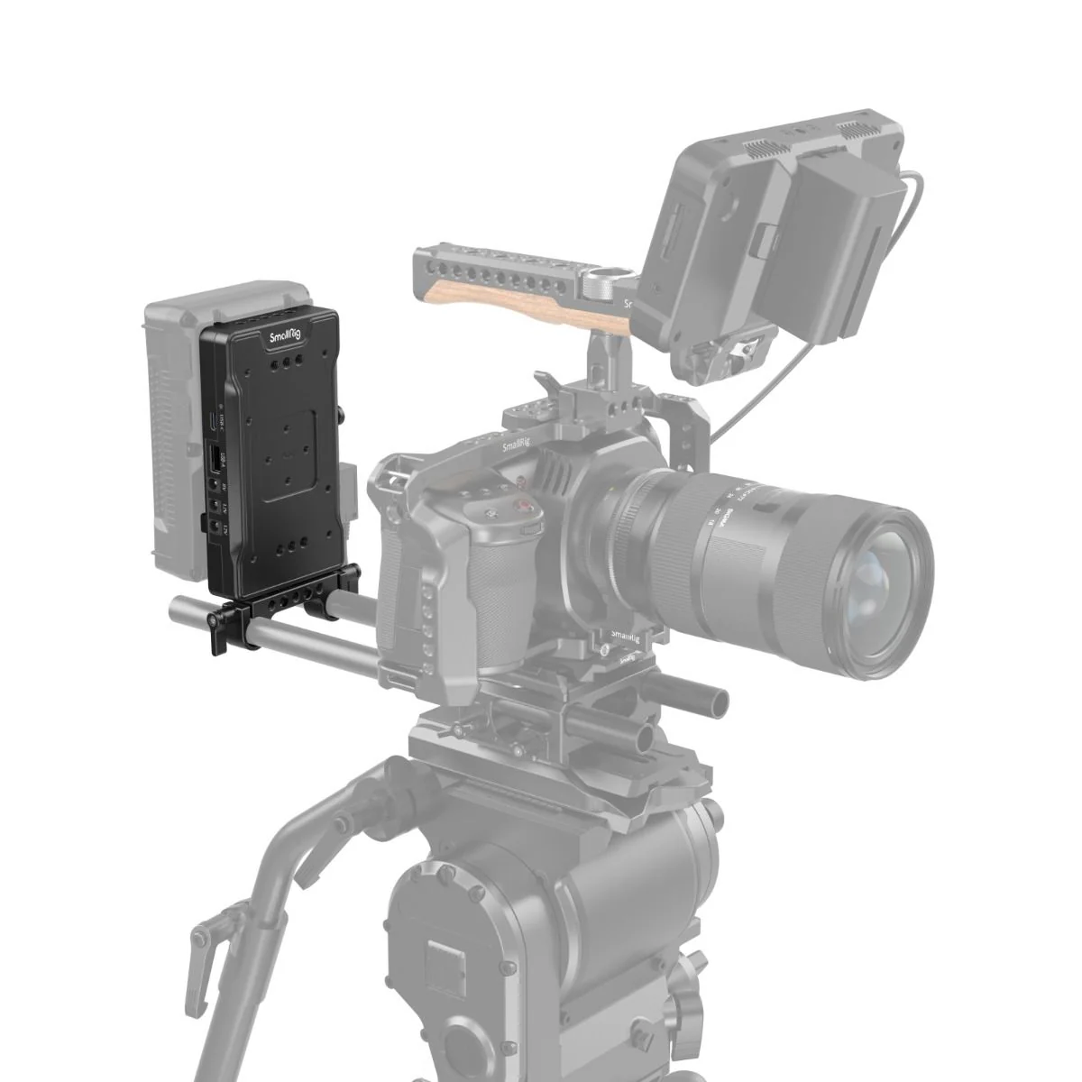 SmallRig Advanced V-Mount Battery Mount Plate with Dual 15mm Rod Clamp 3203B - Image 4
