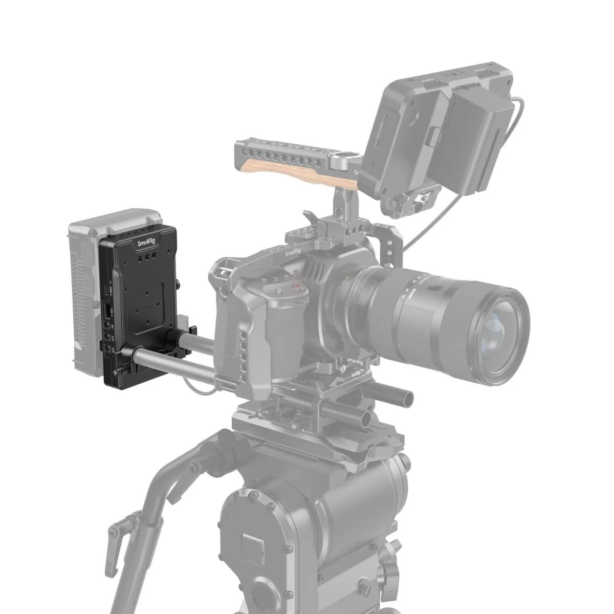 SmallRig Advanced V-Mount Battery Mount Plate with Dual 15mm Rod Clamp 3203B - Image 6