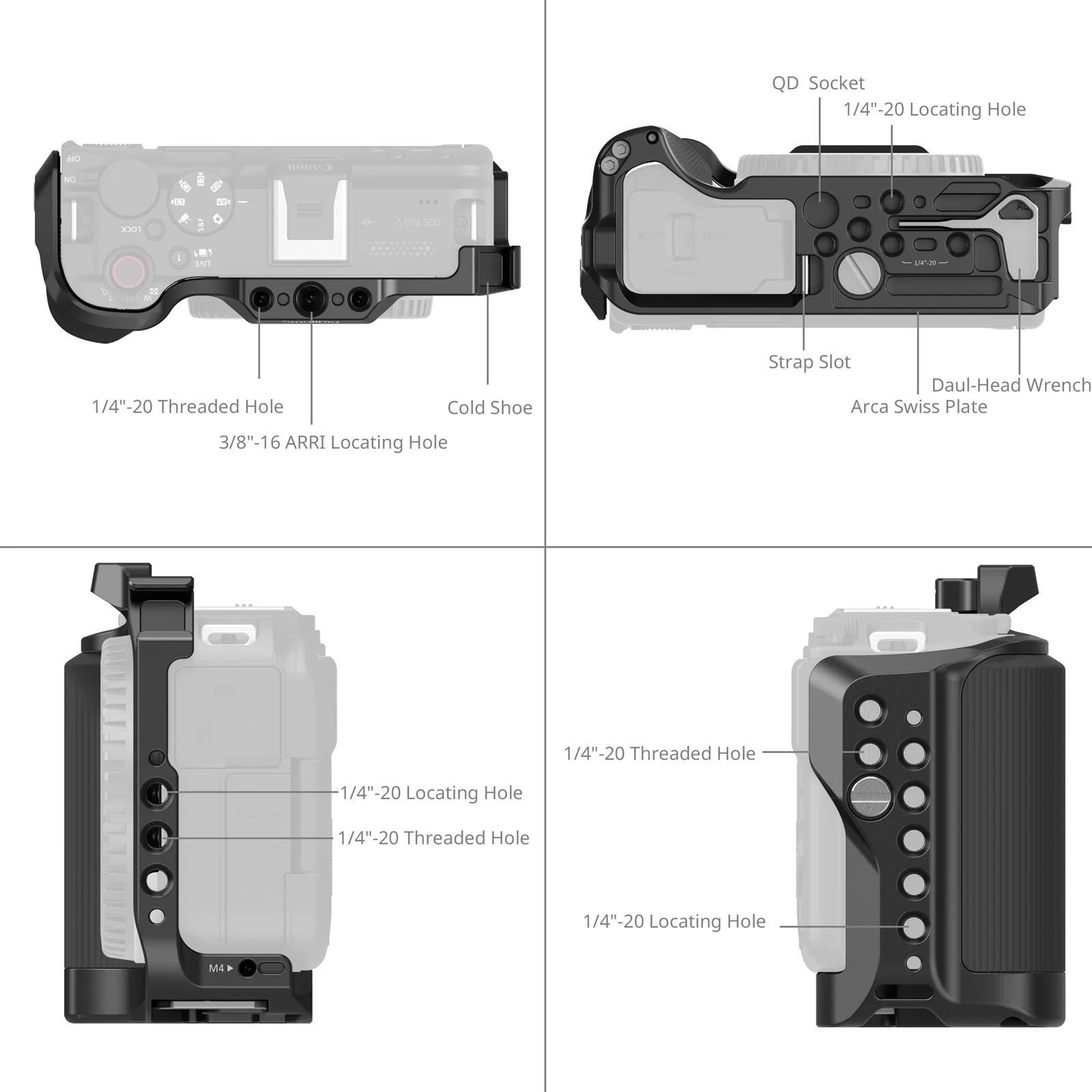 SmallRig Cage for Canon EOS R50 V (Black) 5427 - Image 4