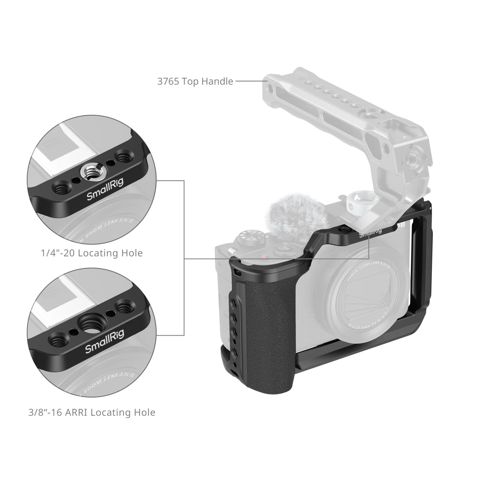 SmallRig Cage for Canon PowerShot V1 (Black) 5807 - Image 6
