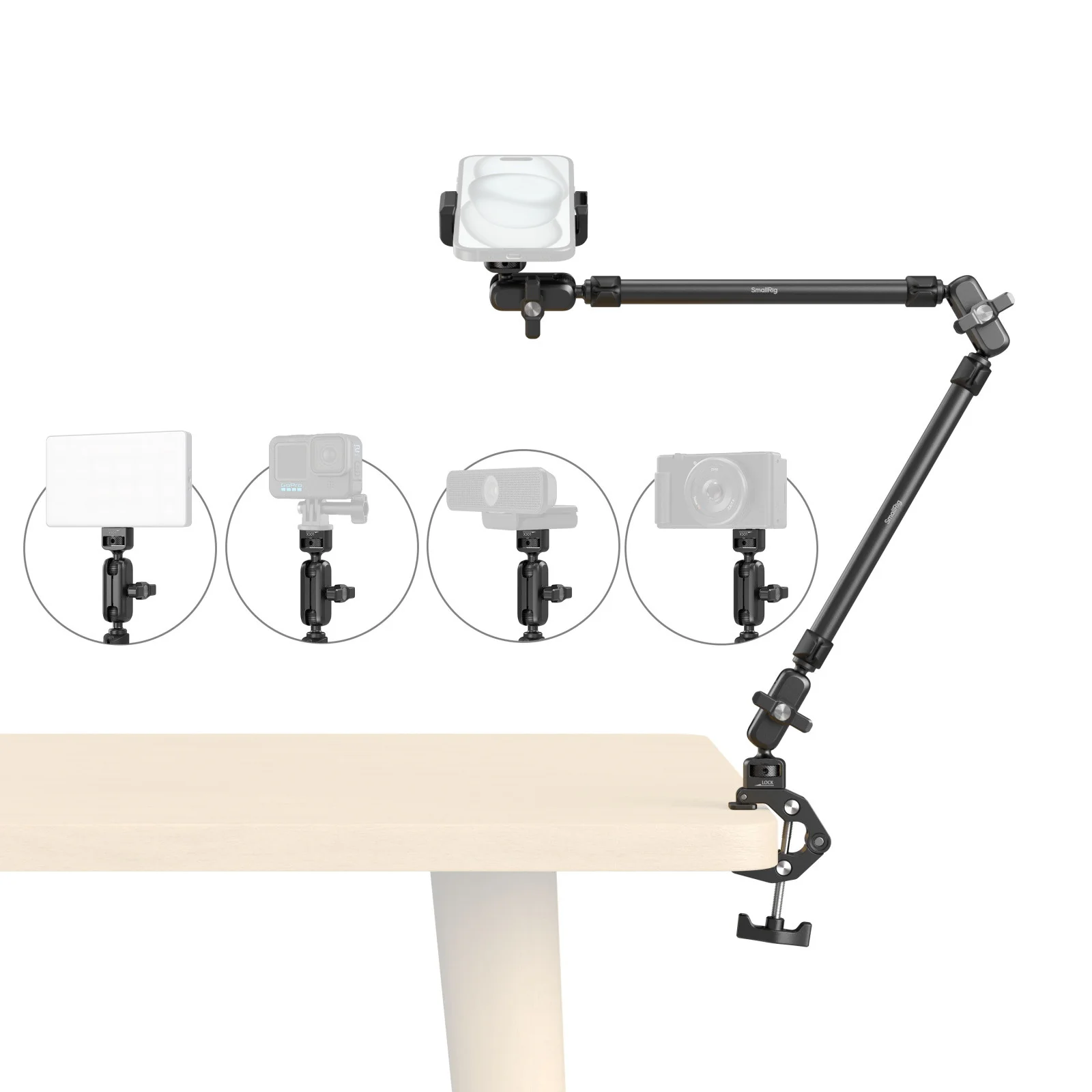 SmallRig Desktop Magic Arm with Crab-Shaped Clamp Kit 5625 - Image 5