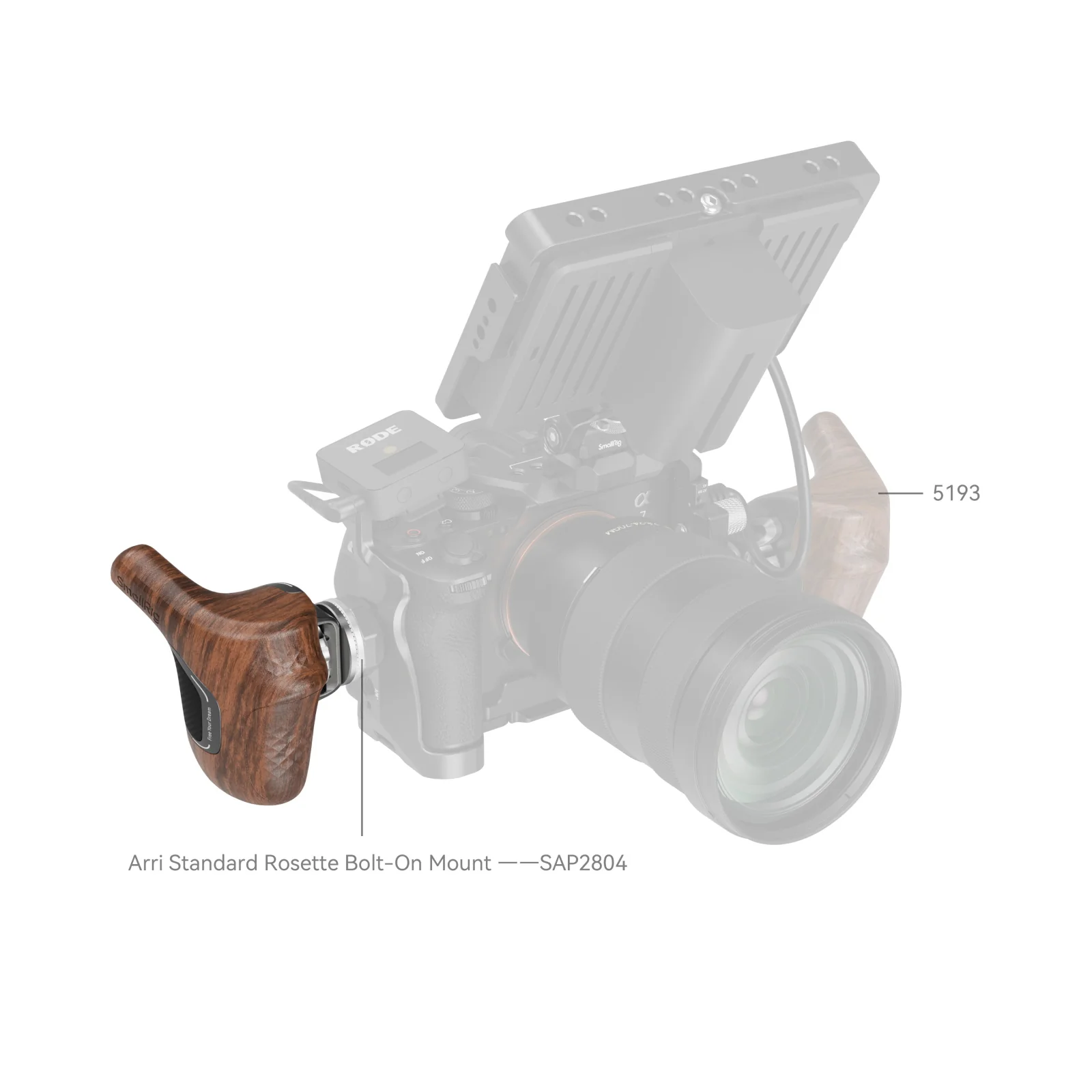 SmallRig "ImageGrip" Series Wooden Handle with ARRI Rosette (Left Side) 5162 - Image 5