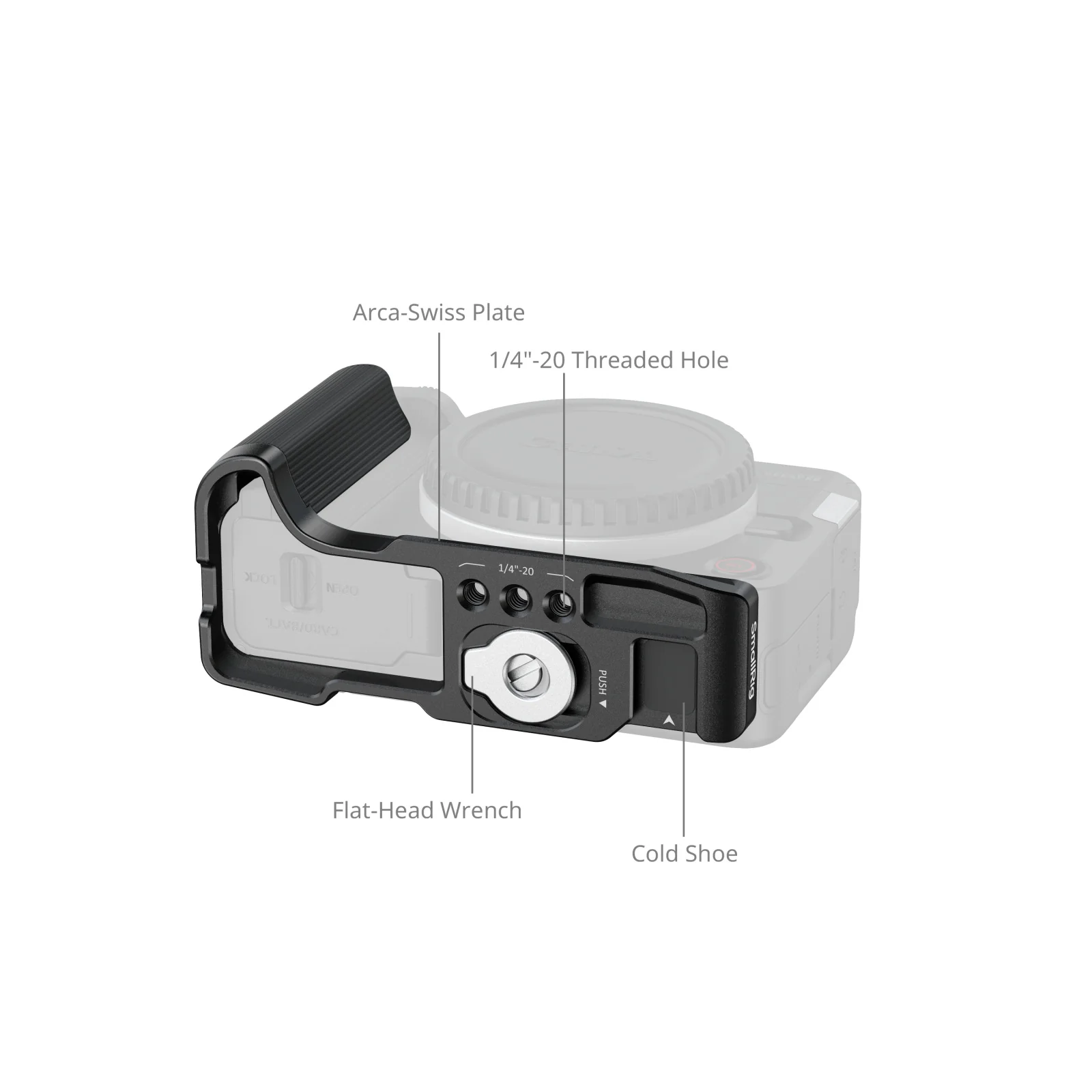 SmallRig L-Shaped Mount Plate with Handle for Canon EOS R50 V (Black) 5429 - Image 3